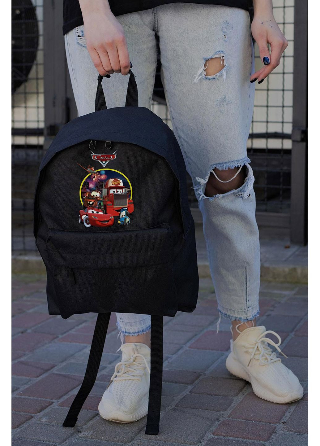 Повсякденний Рюкзак Шкільний Для Дівчинки Compact З Принтом Тачки Black Without (360641648)