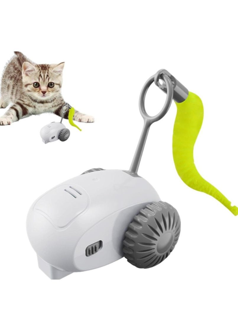 Рухома іграшка-машинка для котів із пір'ям акумуляторна зарядка від USB No Brand (329190169)