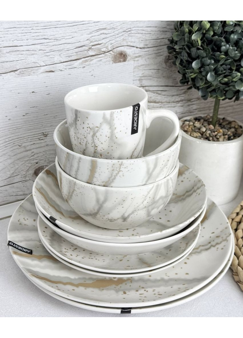 Сервіз столовий Sparkle AR0012S 12 предметів бежевий Ardesto (350934690)