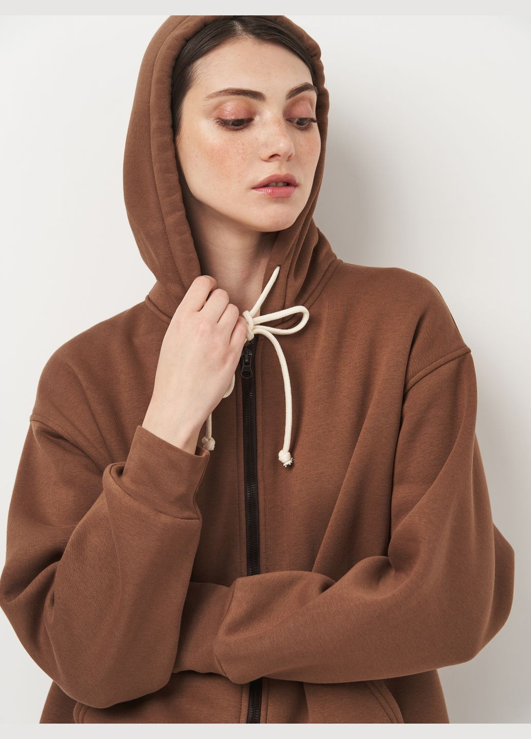 Зіп-худі жіноче утеплене з начісом чорний Роза (315164809)