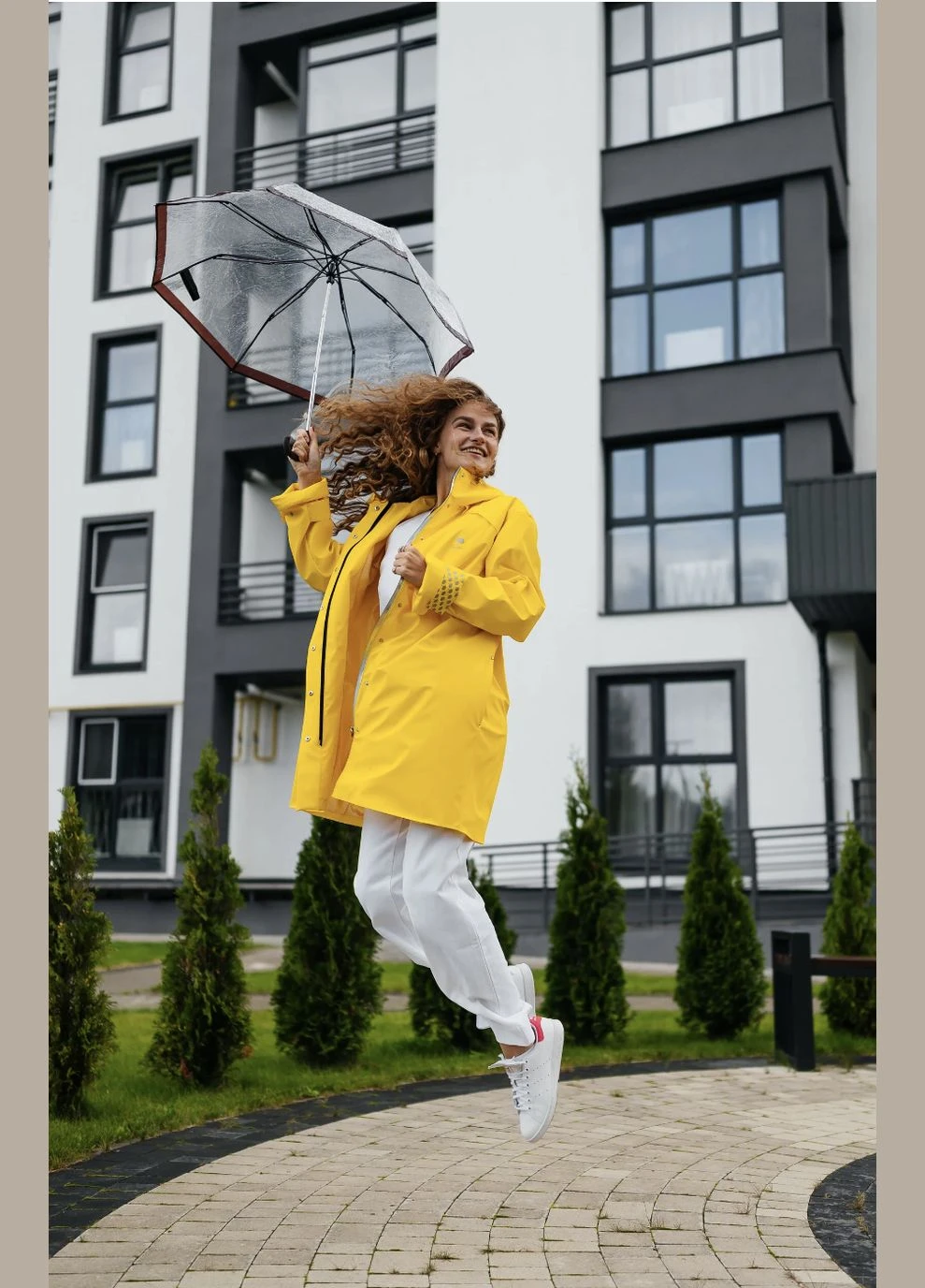 Жовтий жіночий дизайнерський дощовик Parasol’ka (334314693)