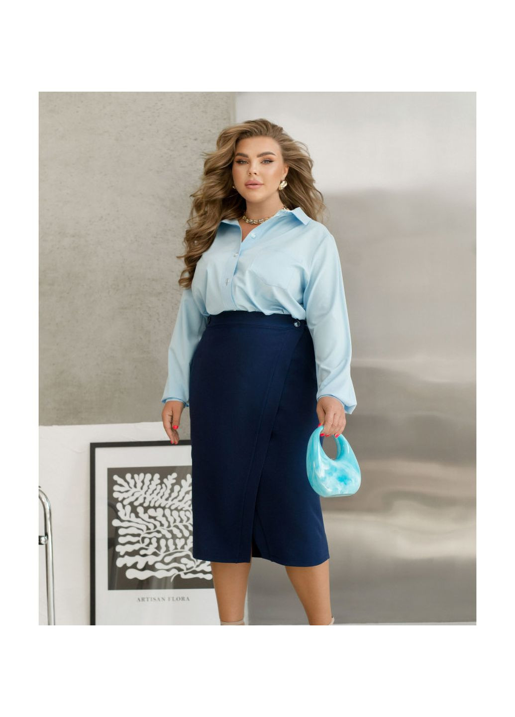 Темно-синяя повседневная юбка Liton