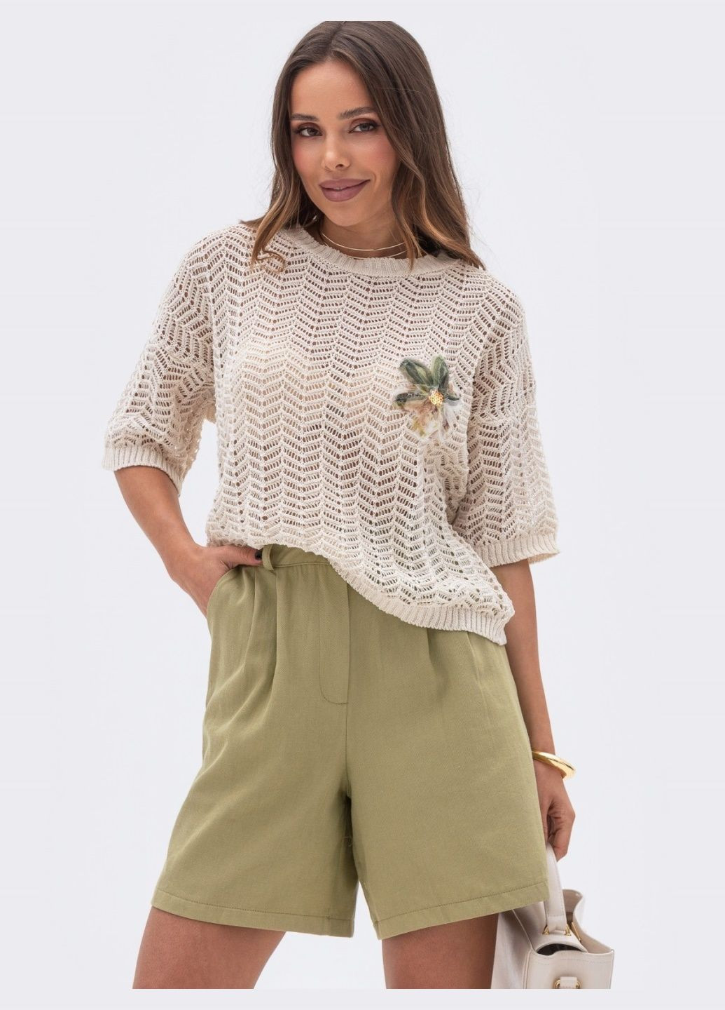 напівпрозора футболка молочного кольору Dressa - (332052089)