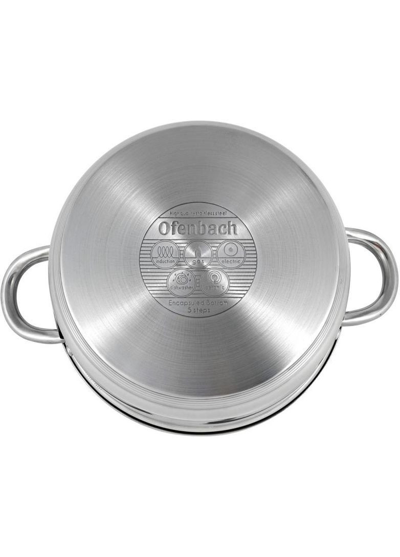 Кастрюля Casserole из нержавеющей стали 1700мл со стеклянной крышкой Ofenbach (339780158)