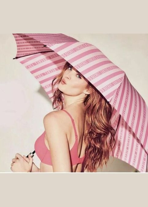 Зонт складной в розовую полоску Victoria's Secret (292324147)