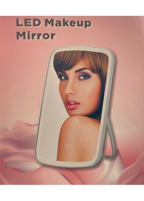 Дзеркало косметичне настільне Makeup Mirror 33 світлодіоди USB або батарейки Білий Salon Professional (364684904)