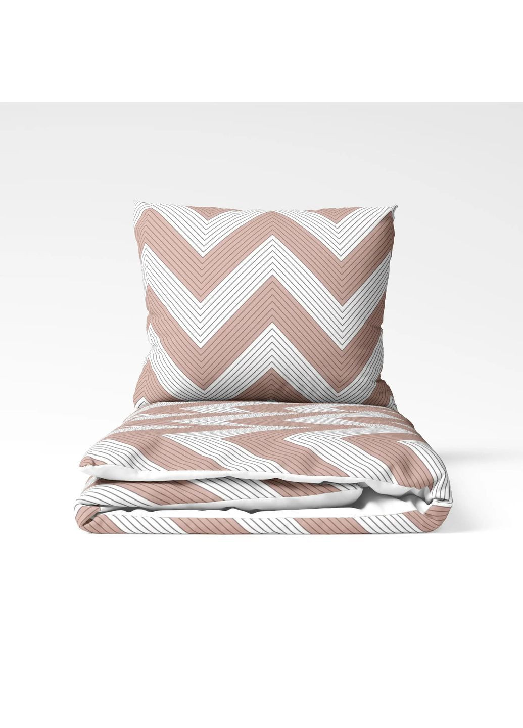 Евро комплект постельного белья с наволочками 70*70 см, 115 гр/м2 гипоаллергенный Modern Peaks Бежевый с белым (13260200215) ТЕП (364100185)