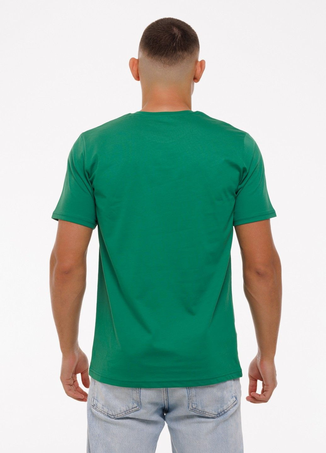 Зеленая футболка мужская приталенная m зеленый (1213388602421) Наталюкс 12-1338