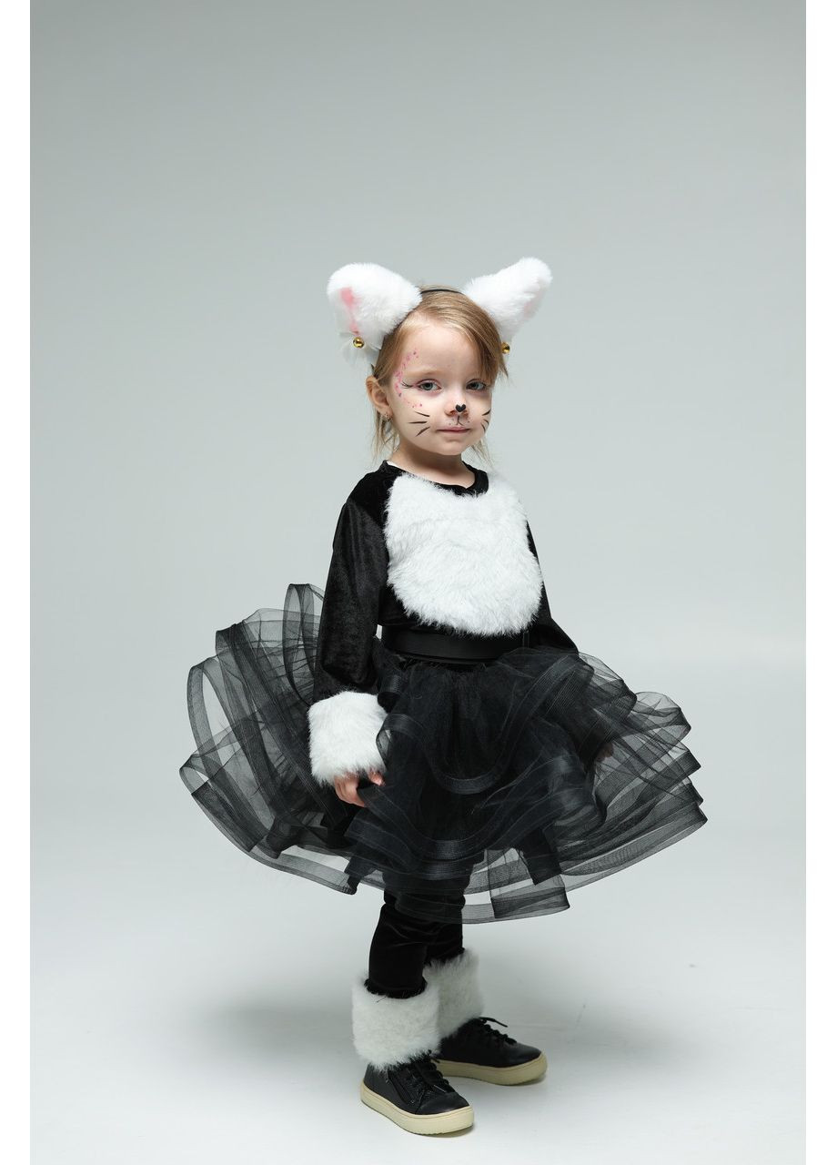 Костюм котика для дівчаток чорно-білий No Brand (368709654)