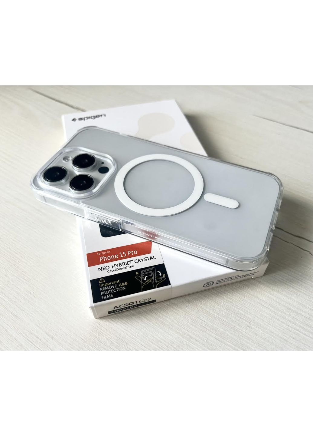 Spigen Magsafe Neo Hybrid case для 15 PRO чехол магнитный на айфон 15 О Crystal clear No Brand (369137521)