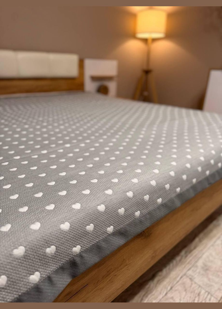 Бавовняне покривало на ліжко 200х230 см Сірий (П4К-M-muslin07-02) No Brand (306634028)