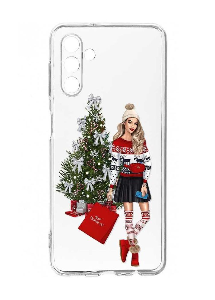 Прозорий чохол на Samsung Galaxy S24 FE Дівчина з подарунками (принт 141) Creative (362963754)
