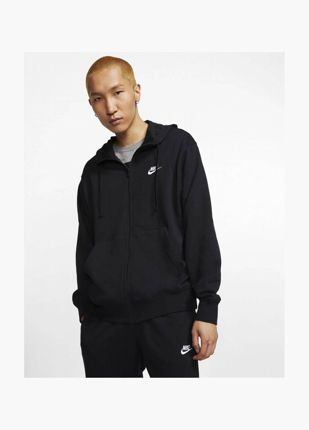 Мужская толстовка M Nsw Club Hoodie Fz Ft Black BV2648-010 Nike (326783842)