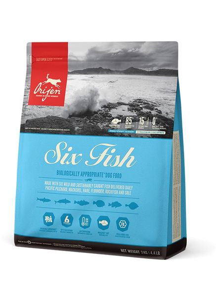 Сухой корм для собак всех пород 6 Fish Dog 2 кг (o18320) Orijen (280951575)