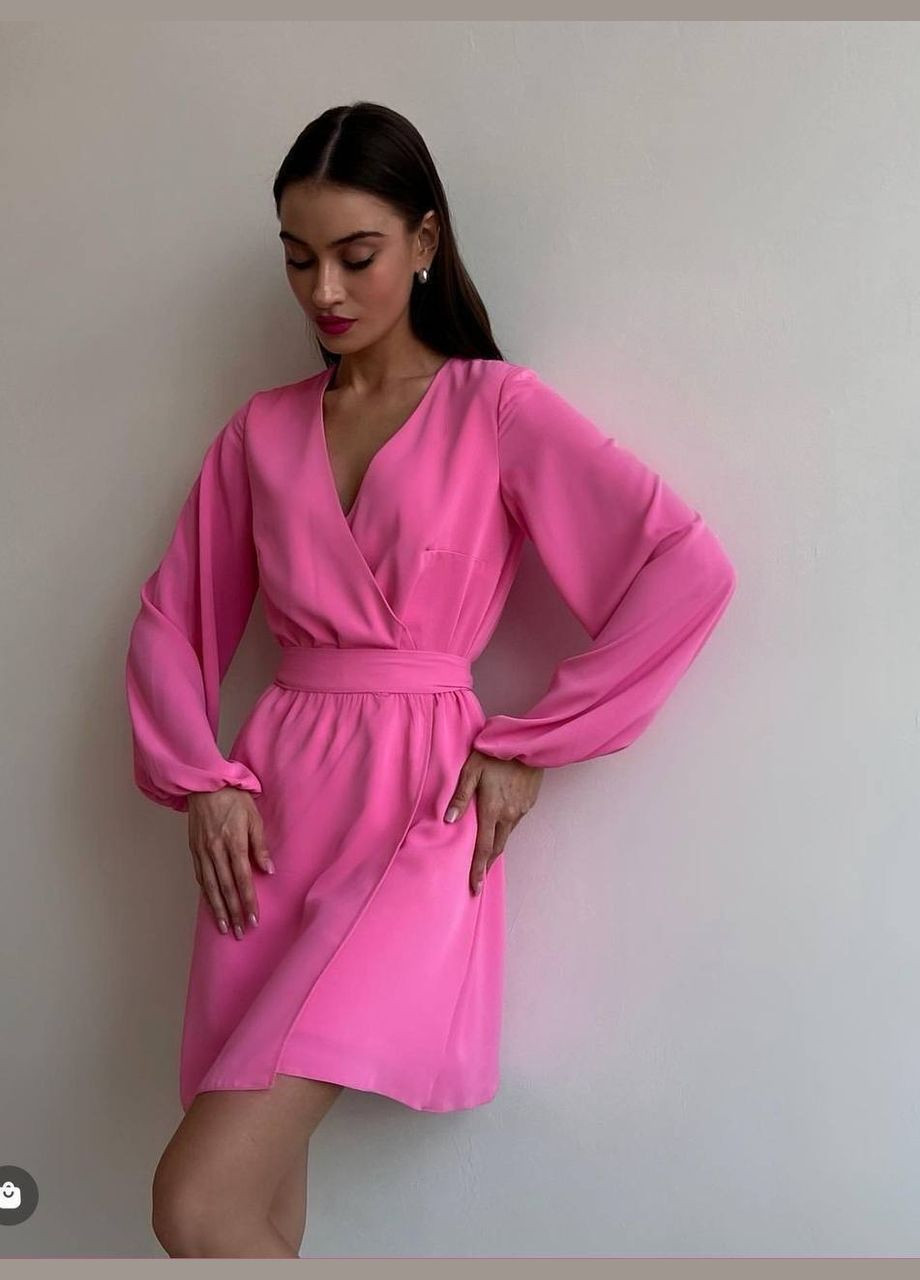 Малиновое платье Garna однотонное