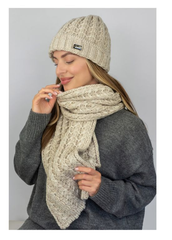 Шапка женская на флисе с шарфом комплект Braxton Нордик (362678242)