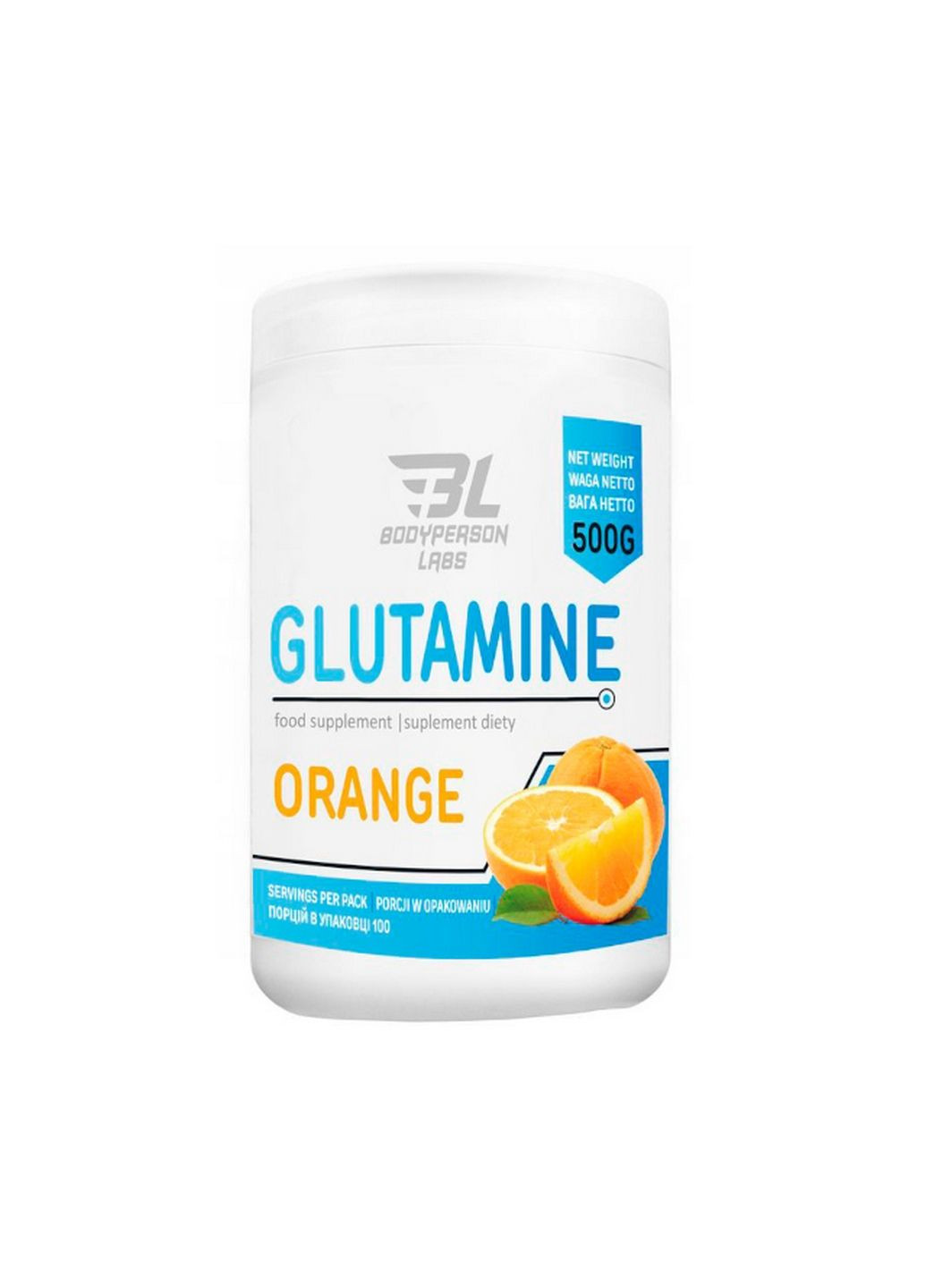 Аминокислота Labs Glutamine, 500 грамм Апельсин Bodyperson Labs (293478486)