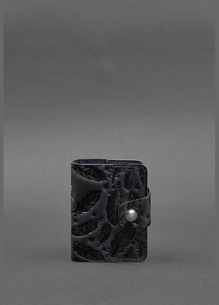 Шкіряний кард-кейс 7.1 (Книжечка) синій з пір'ям Crazy Horse (A-027777) BlankNote (328444647)