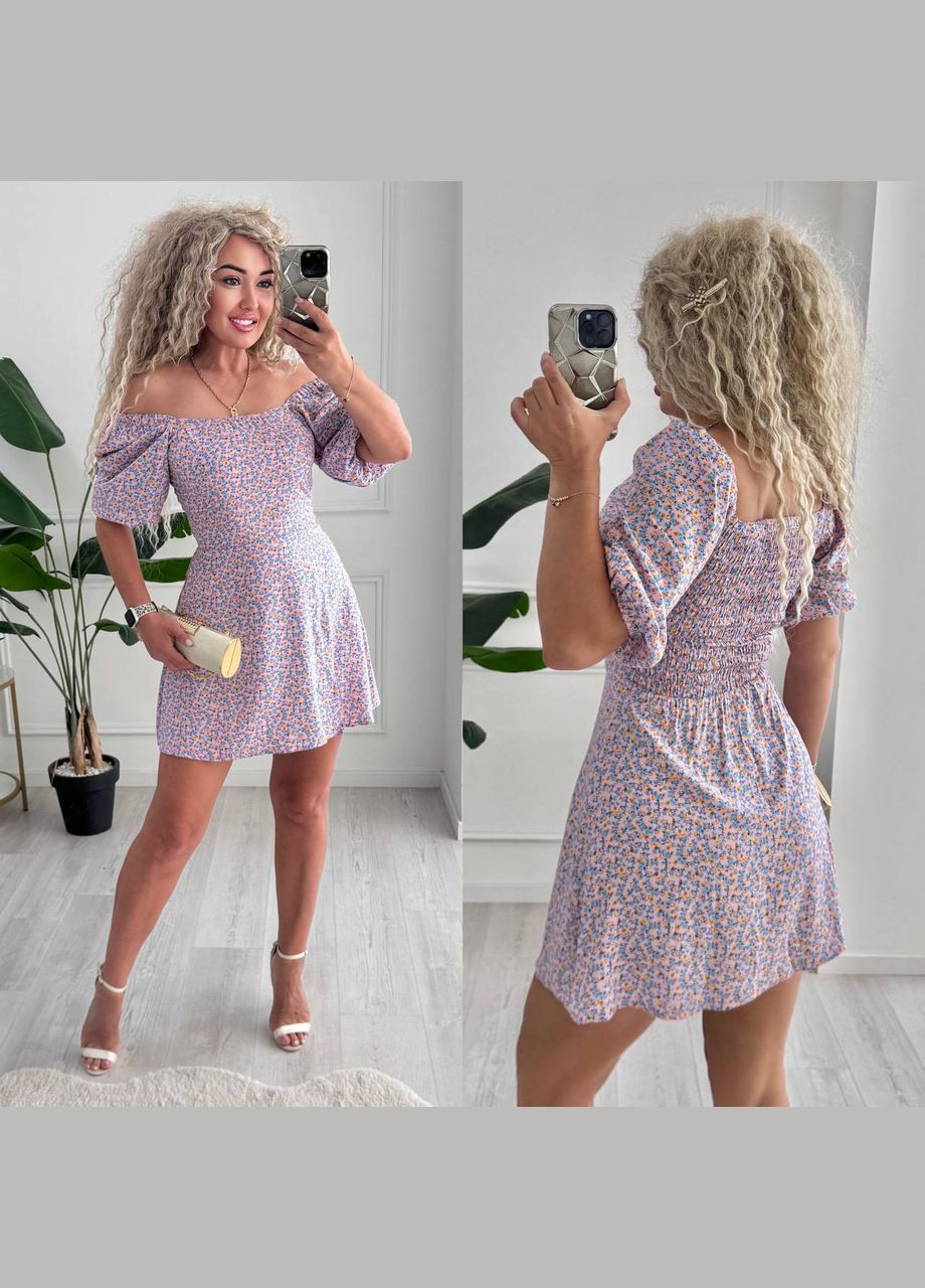 Лавандова повсякденний, кежуал жіноча сукня Style Point з квітковим принтом