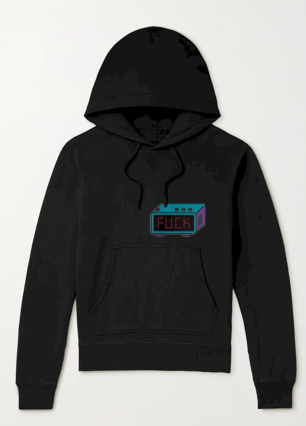 Черный худи мужская черная с флисом YAPPI рисунок (305003964)