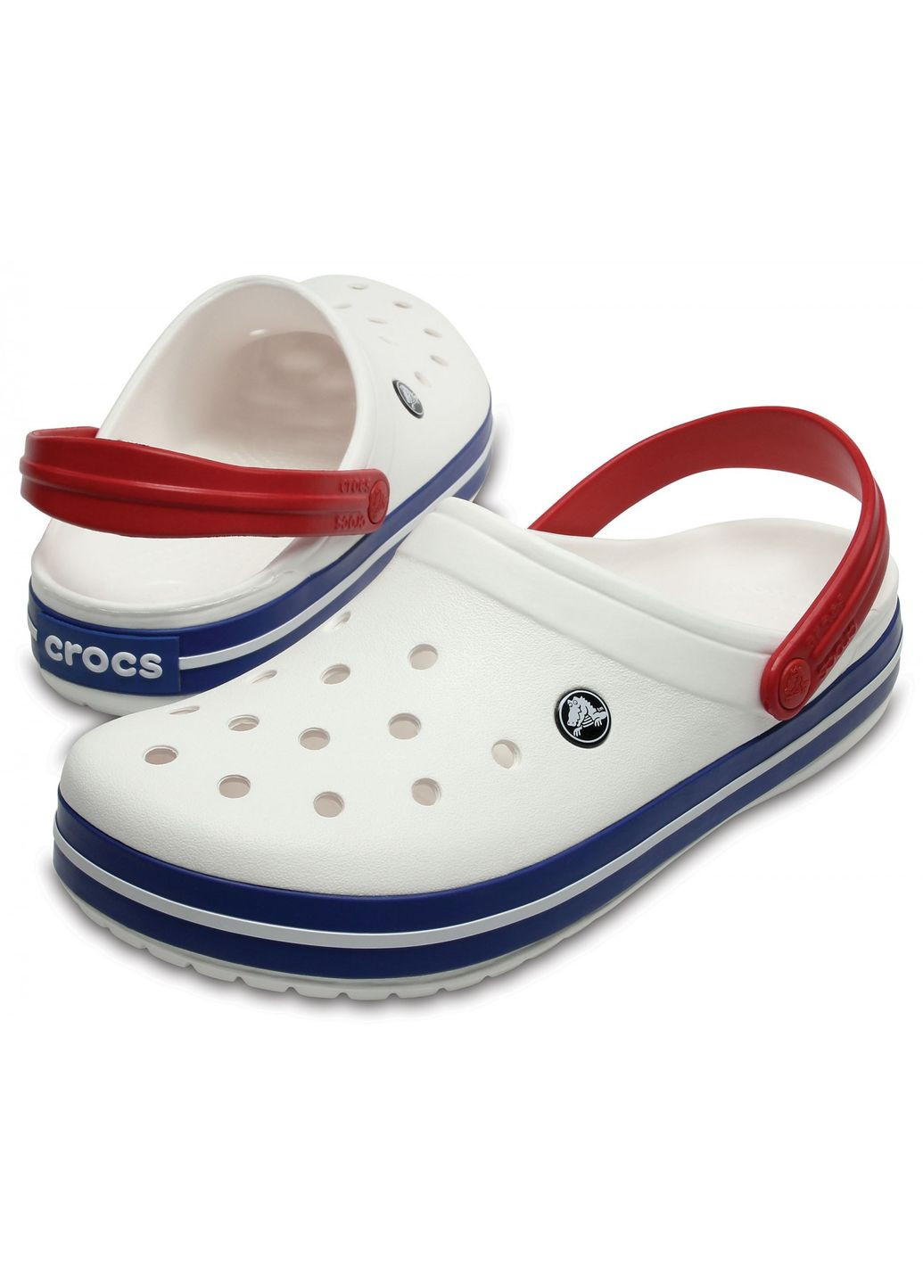 Белые сабо crocband clog white blue m4w6-36-23 см 11016-w Crocs