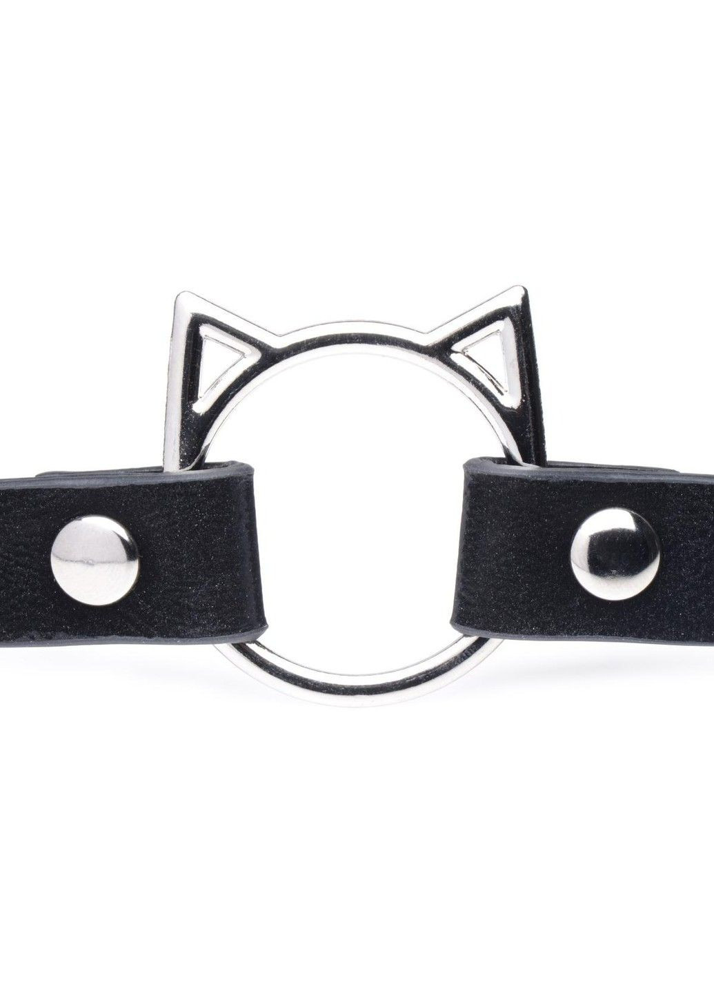 Ошейник-чокер с кольцом в виде котика Kinky Kitty, экокожа, черный Master Series (289784604)