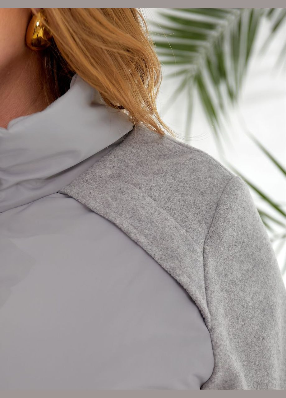 Серая демисезонная женская весенняя куртка короткая No Brand