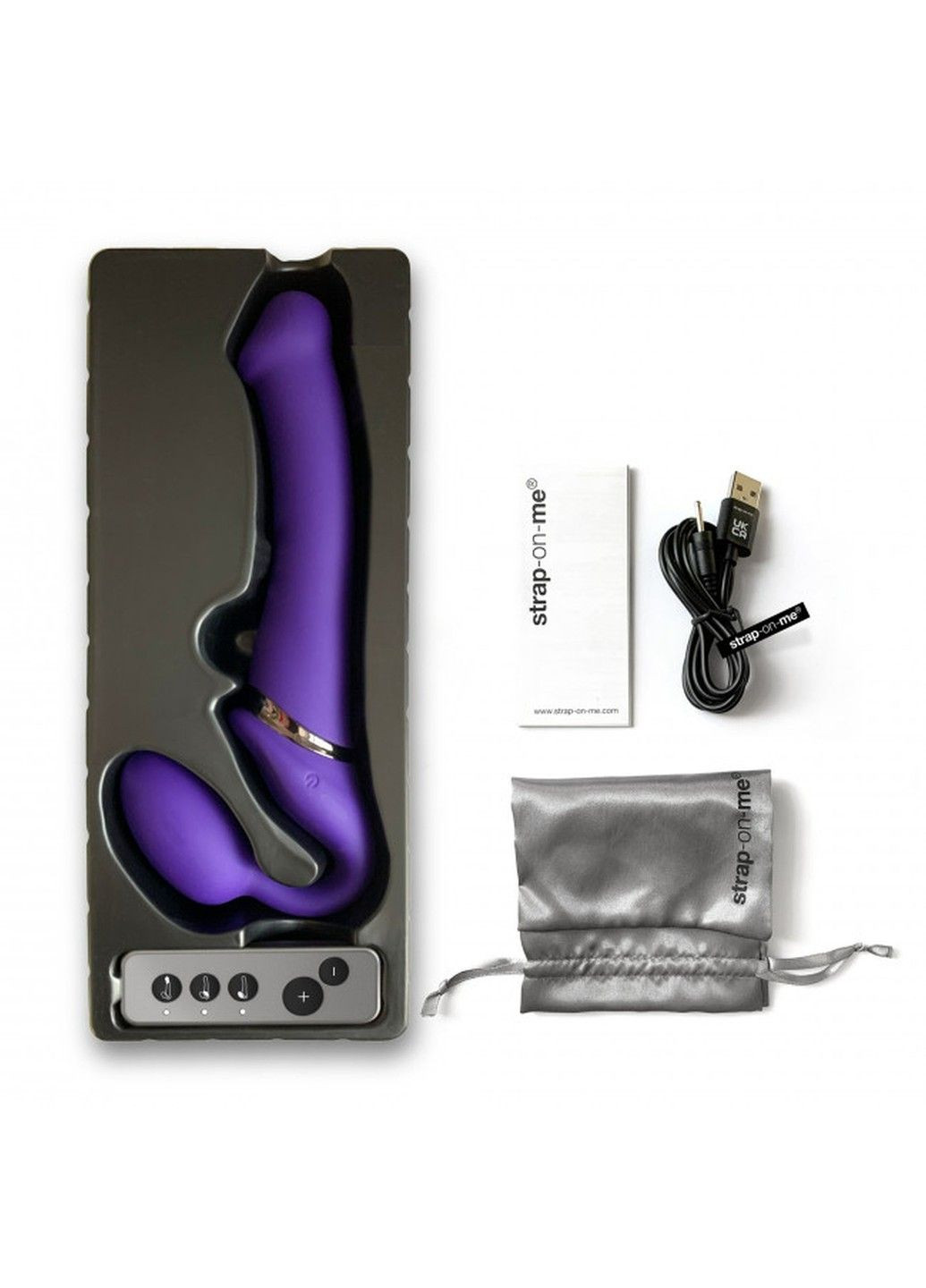 Безремневый страпон с вибрацией, Strap On Me-Strapless Vibrating, фиолетовый, 19 х 3.7 см Strap-On-Me (289784420)