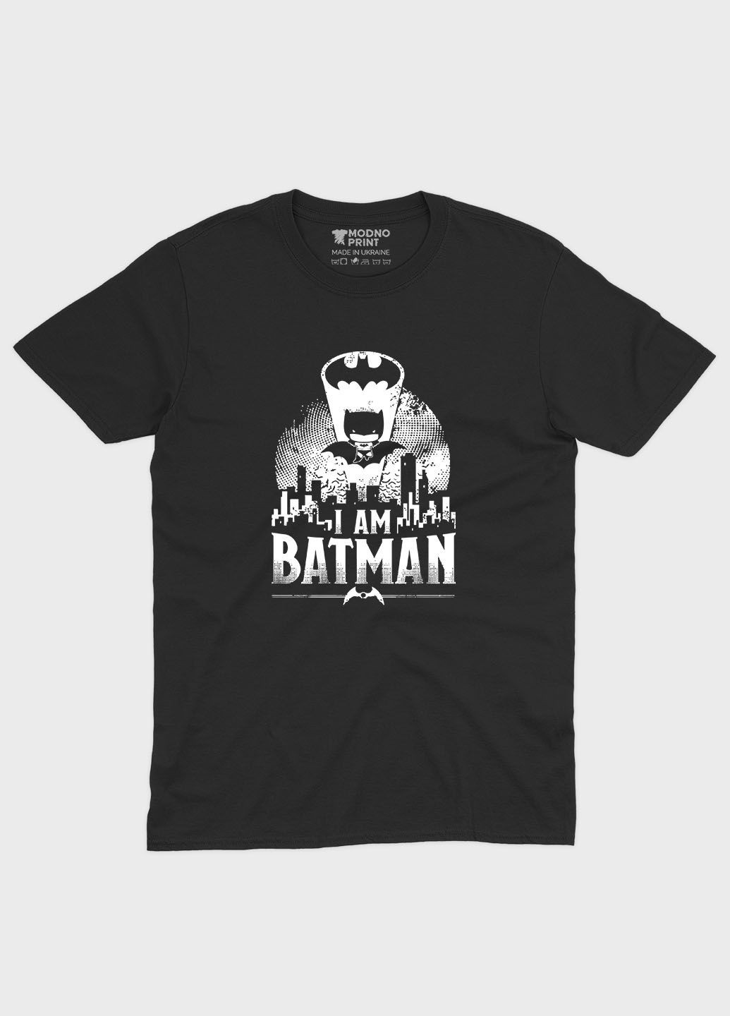 Чорна чоловіча футболка з принтом супергероя - бетмен (ts001-1-bl-006-003-039) Modno