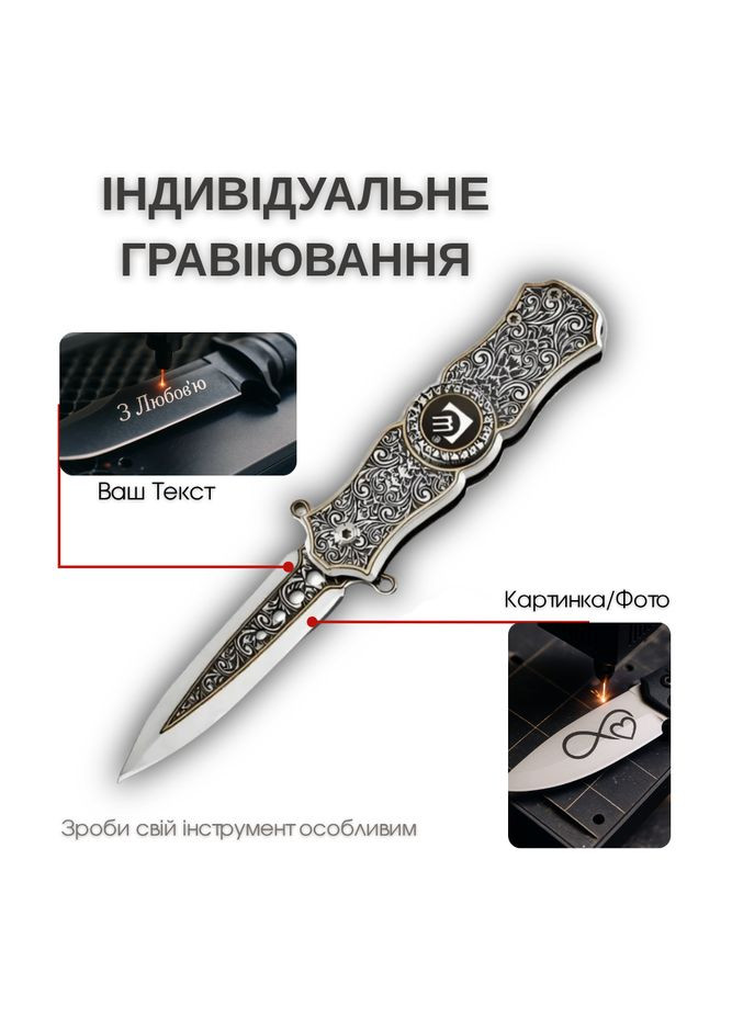 Ніж Складний Спінер Silver No Brand (362044797)