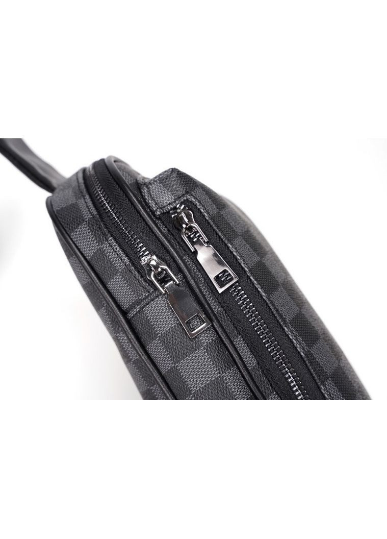 Чоловіча сумка на груди екошкіра чорна ProDobro (363221514)