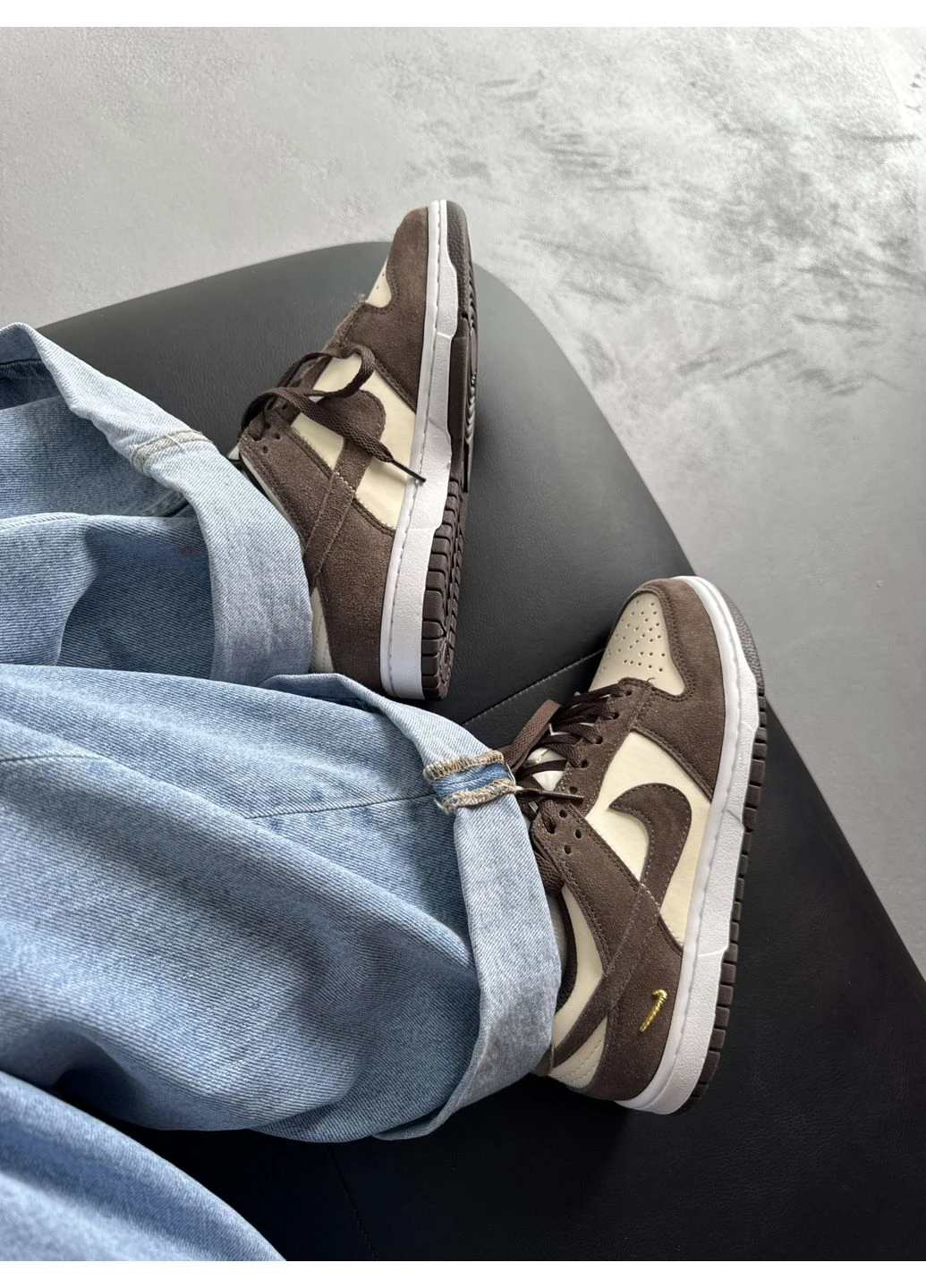 Коричневые демисезонные кроссовки мужские и женские nike sb dunk pale ivory baroque brown | найк сб данк низкие коричневые No Brand