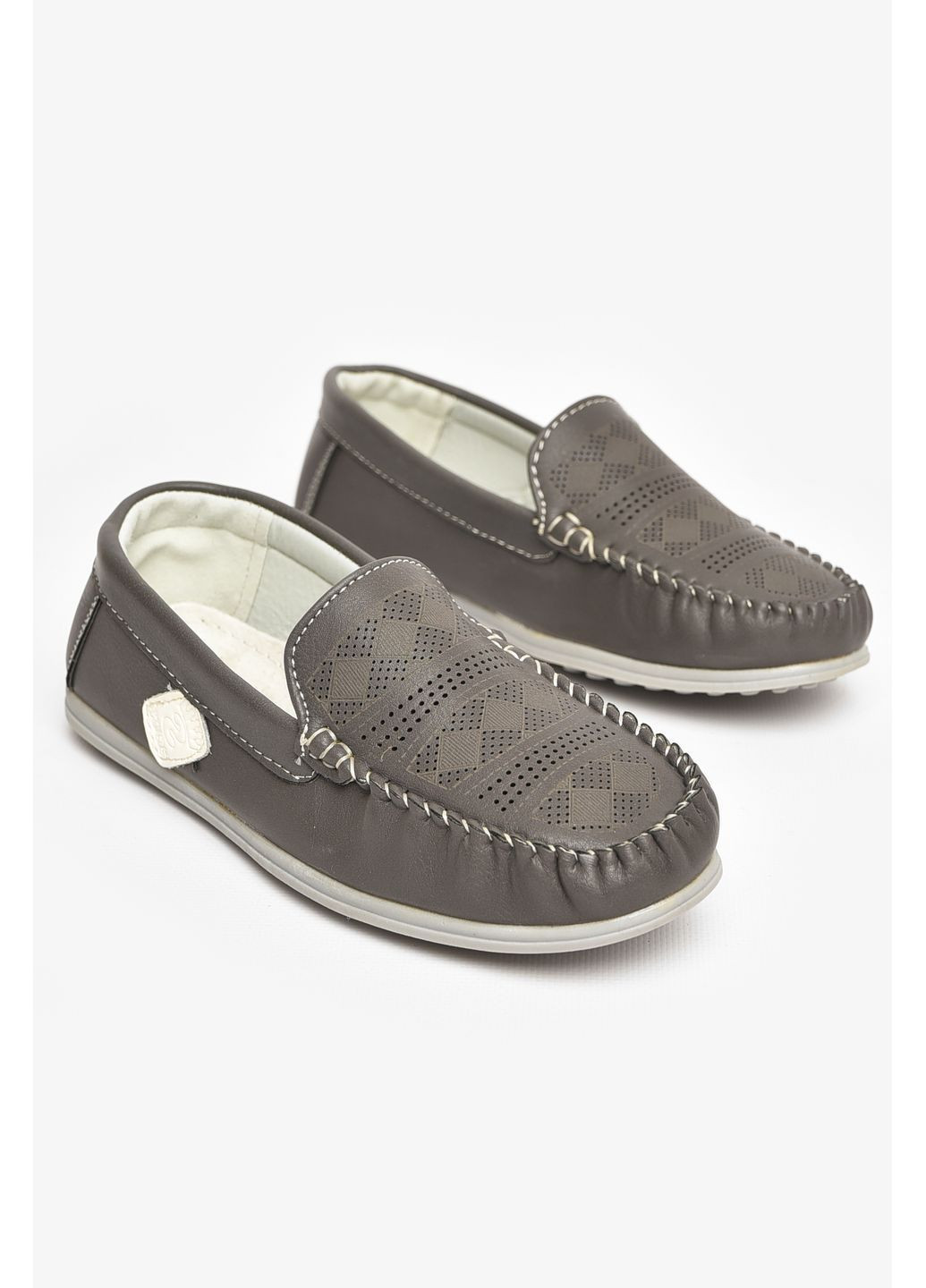Мокасины детские для мальчика темно-серого цвета Let's Shop (373232128)