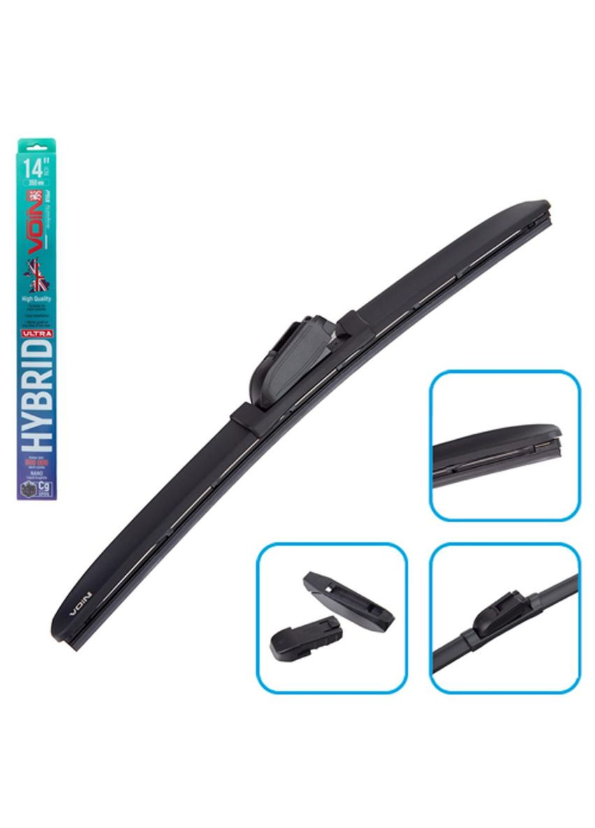 Двірники 14''-350мм. (Щітки склоочисника гібридні 14"-350мм (TPX6M-14") HYBRID Ultra (3 адаптера) VOIN (360505627)
