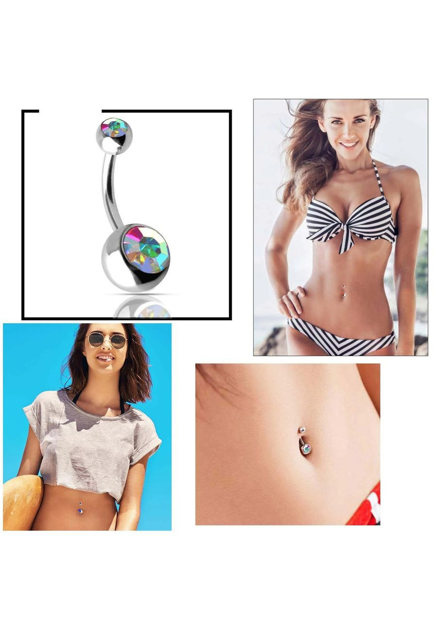 Сережки для пірсингу пупка бананка хамелеон титанова сталь 2.3 см Liresmina Jewelry (370153765)