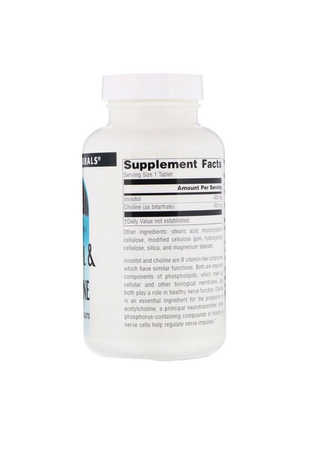 Витамины и минералы Inositol & Choline, 100 таблеток Source Naturals (295898891)