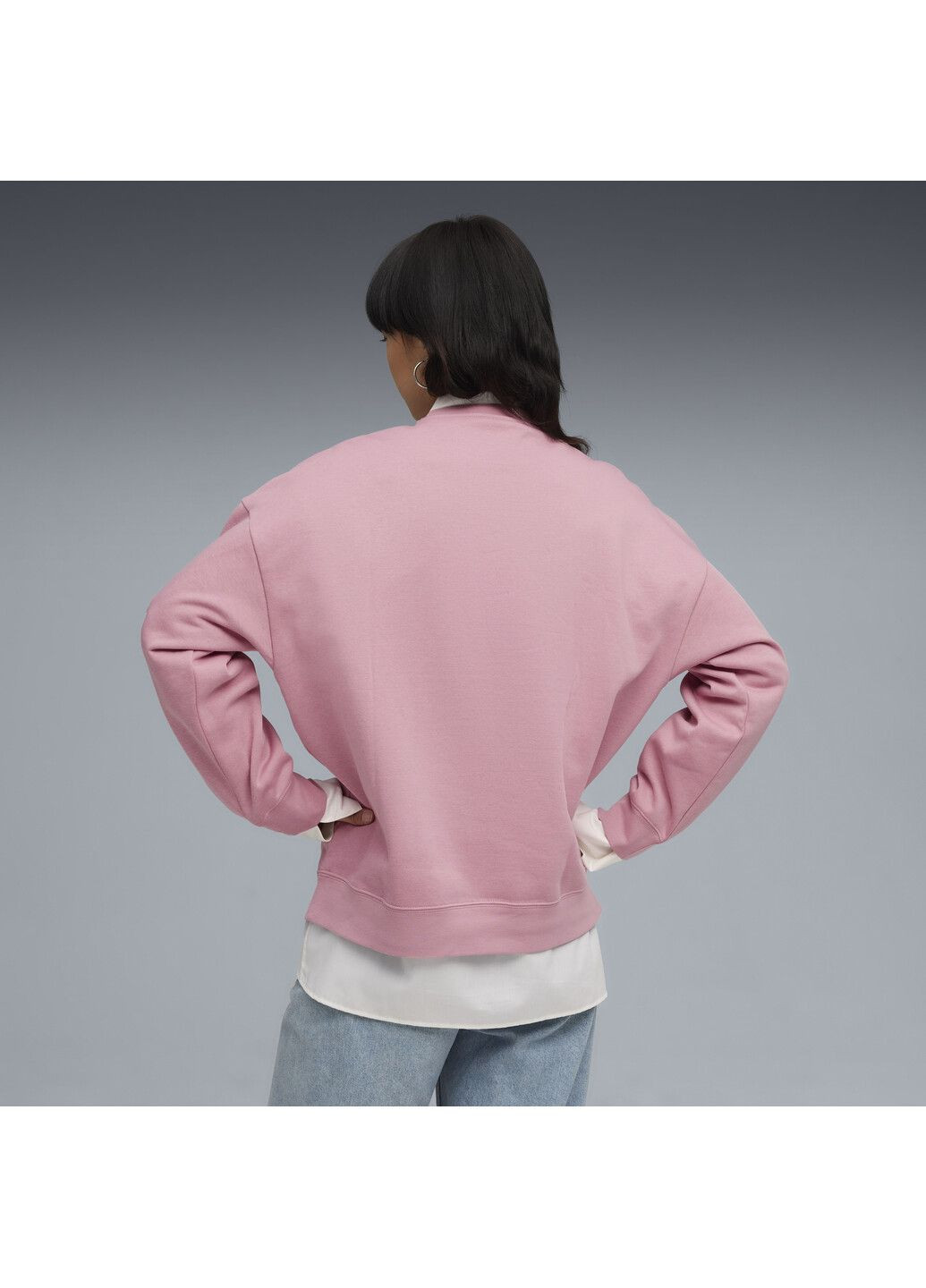 Рожевий світшот essentials oversized crew women Puma однотонний (351595994)