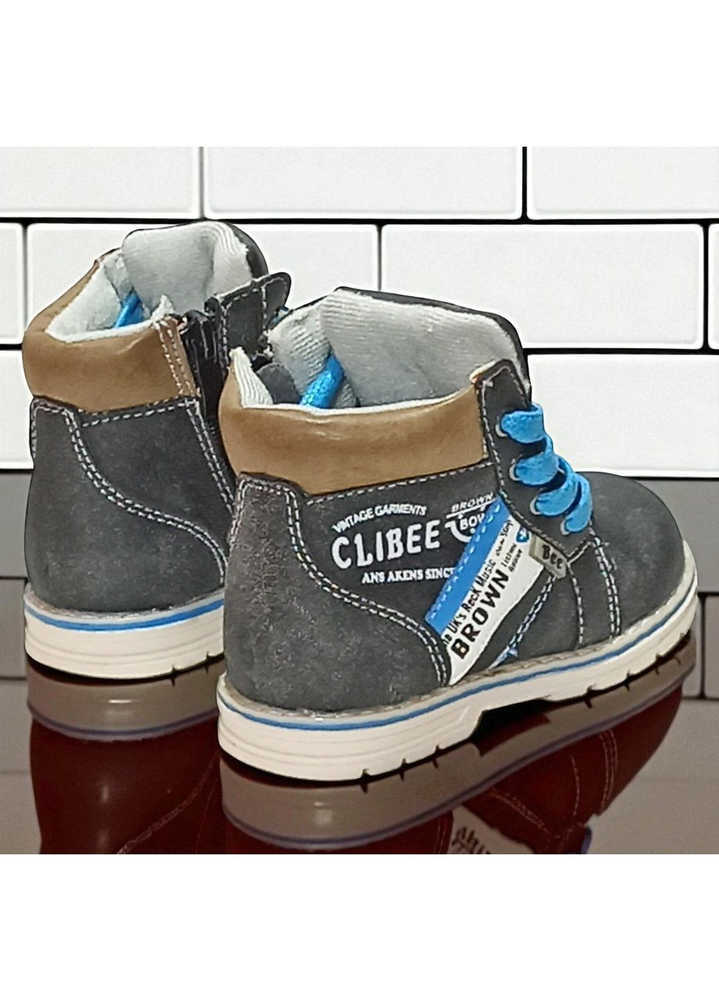 Утеплені демісезонні черевики осінні ортопедичні хайтопи для малюка на флісі Клібі Clibee (362378418)