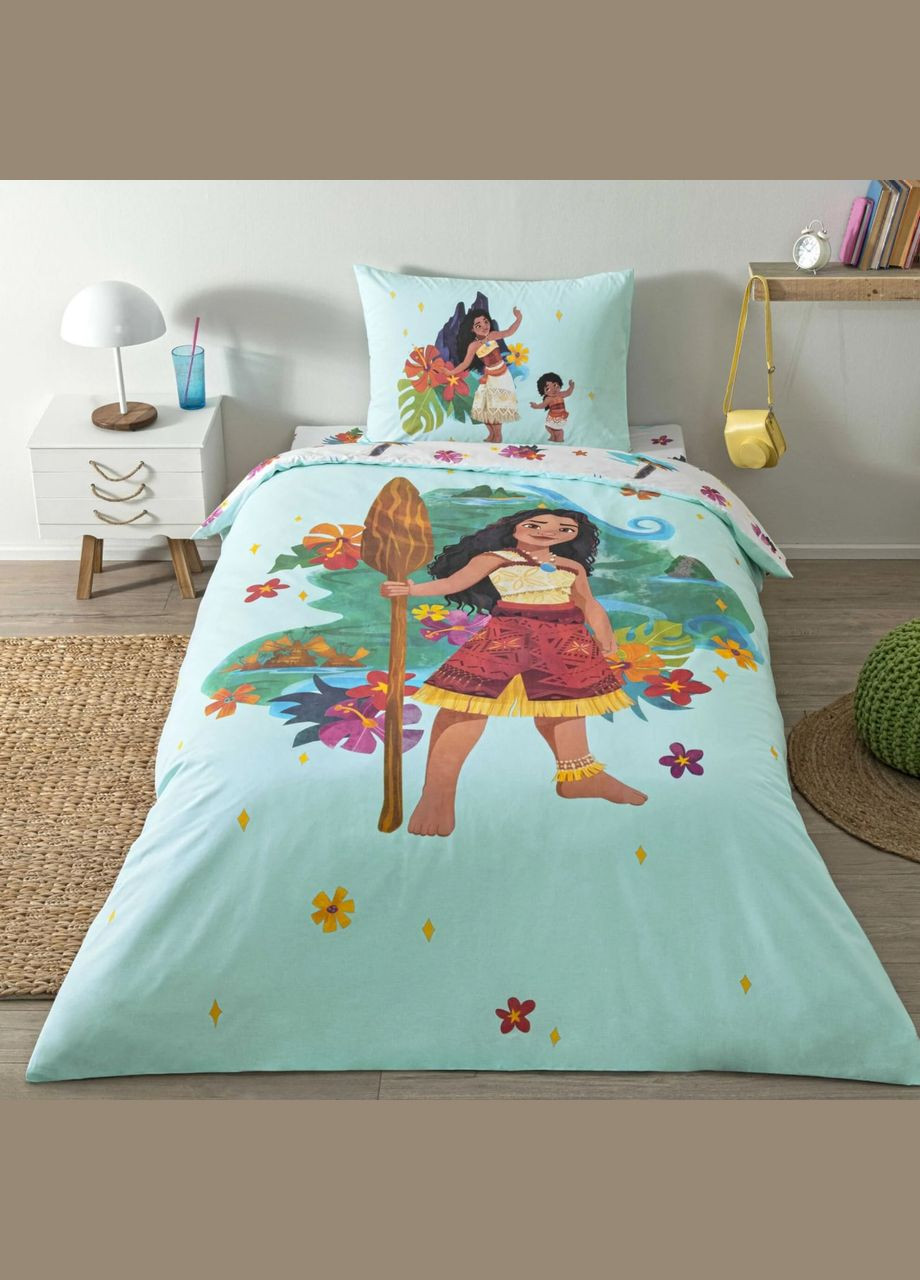 Дитяча постільна білизна полуторна з простирадлом на резинці Ранфорс Ваяна Moana T40801 Tac (324771327)