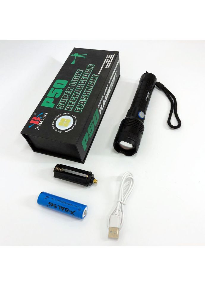 Мощный фонарь для рыбалки X-Balog BL-B99-P50, Тактический BJ-573 фонарь ручной Bailong (352770413)