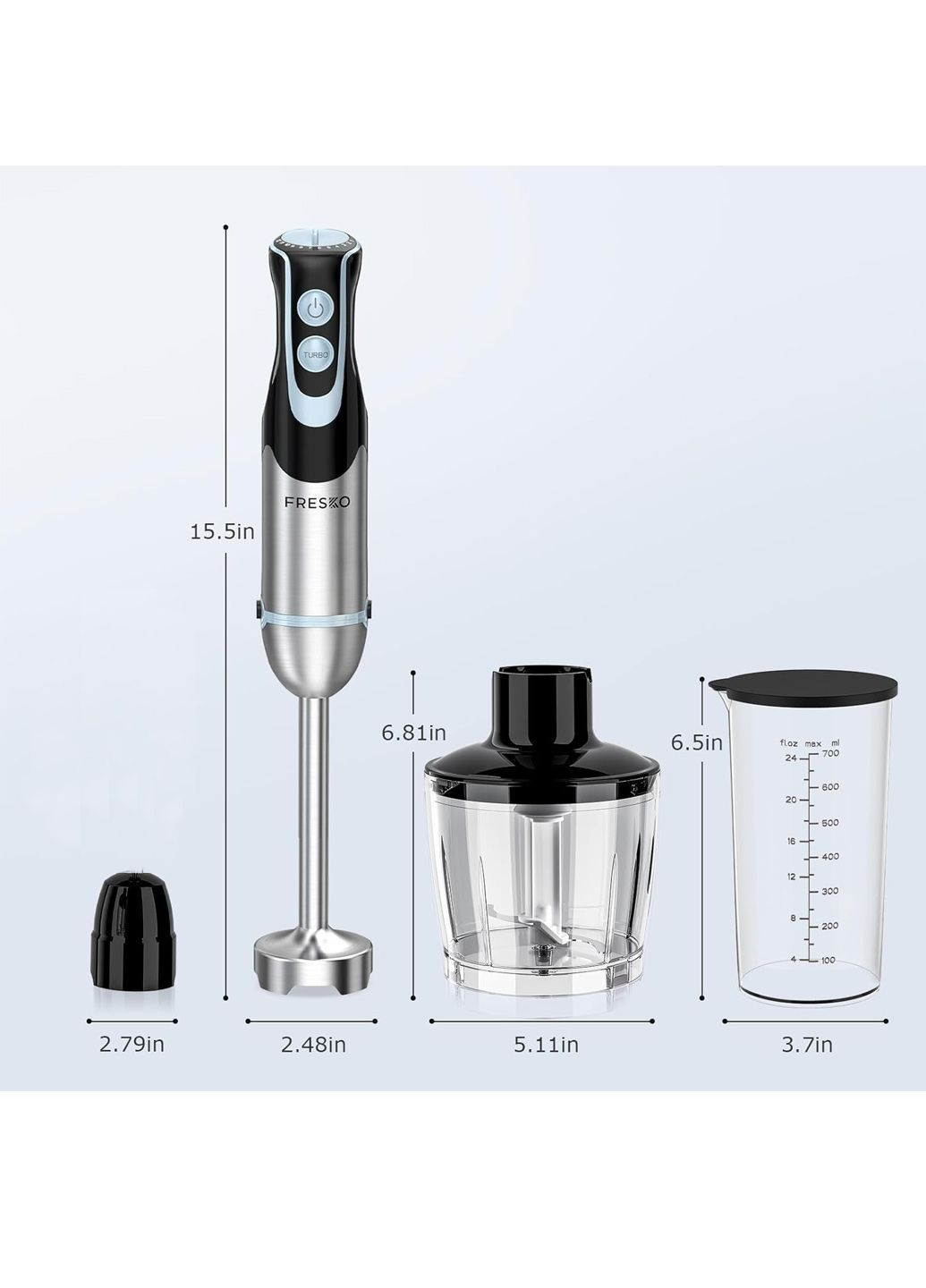 Блендер занурювальний 12 швидкостей + турбо комбінований FRESKO (371006559)