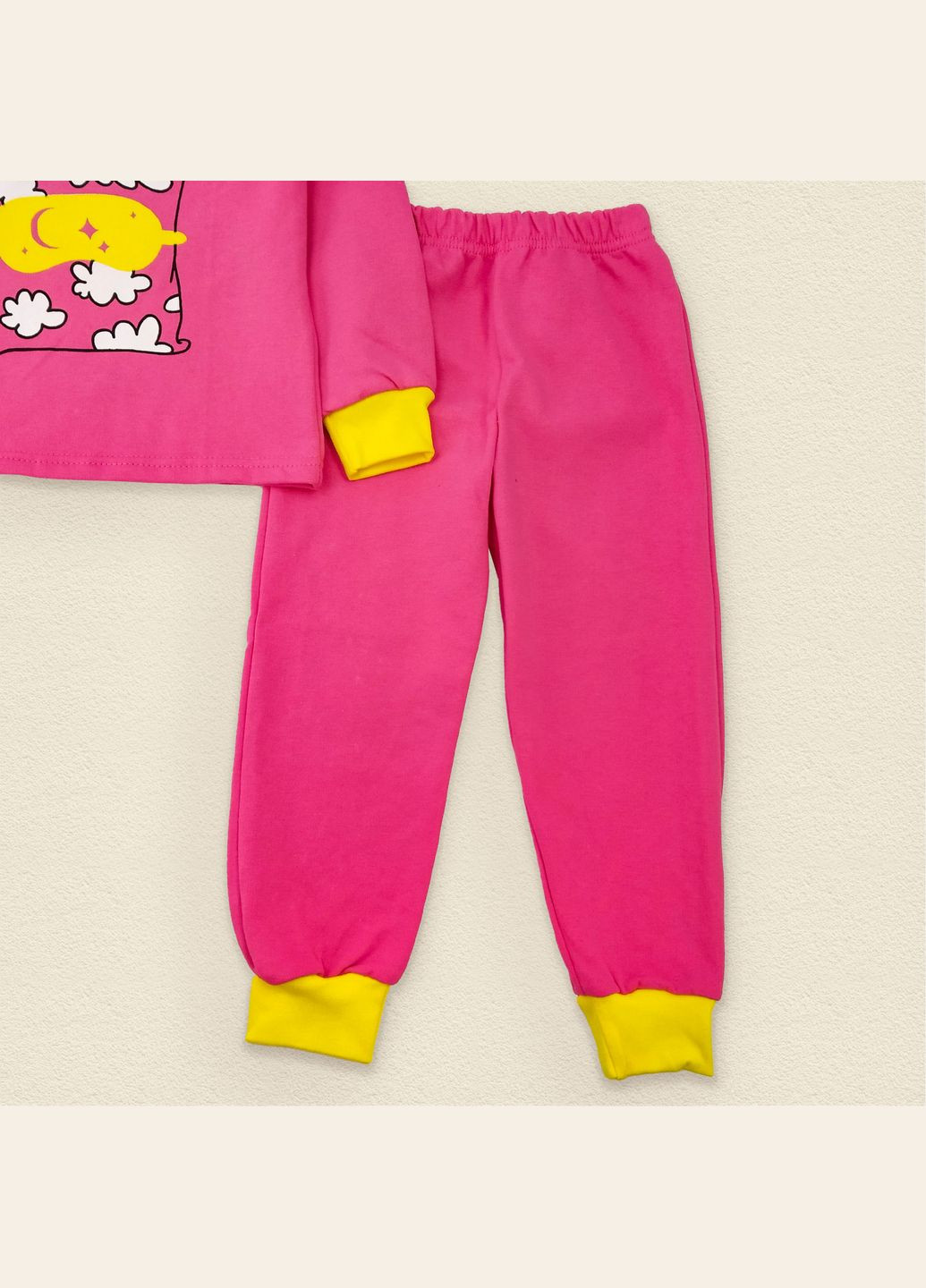 Розовая детская пижама с начесом dexter`s малинового цвета good night dexter's