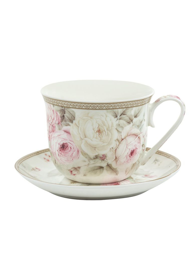 Набор чашка с блюдцем Английская роза 500 мл 924-856 фарфор Lefard (364191540)