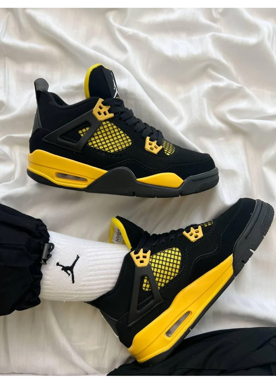 КРОСІВКИ ЖІНОЧІ NIKE AIR JORDAN 4 THUNDER 2023 НАЙК АІР ДЖОРДАН No Brand чорні демісезони (367169796)