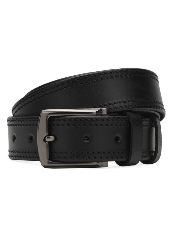 Чоловічий ремінь шкіряний Cv1gnn3a-125 Чорний Borsa Leather (302972585)