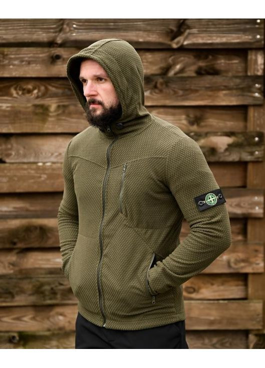 Демисезонная мужская флисовка Stone Island олива Freedom (370604010)