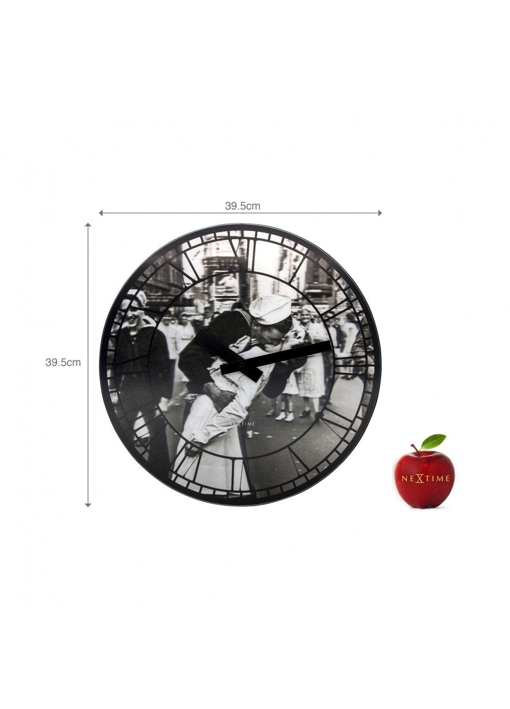 Настенные часы 3D "Kiss me in New York" Ø39 см NeXtime (290185911)