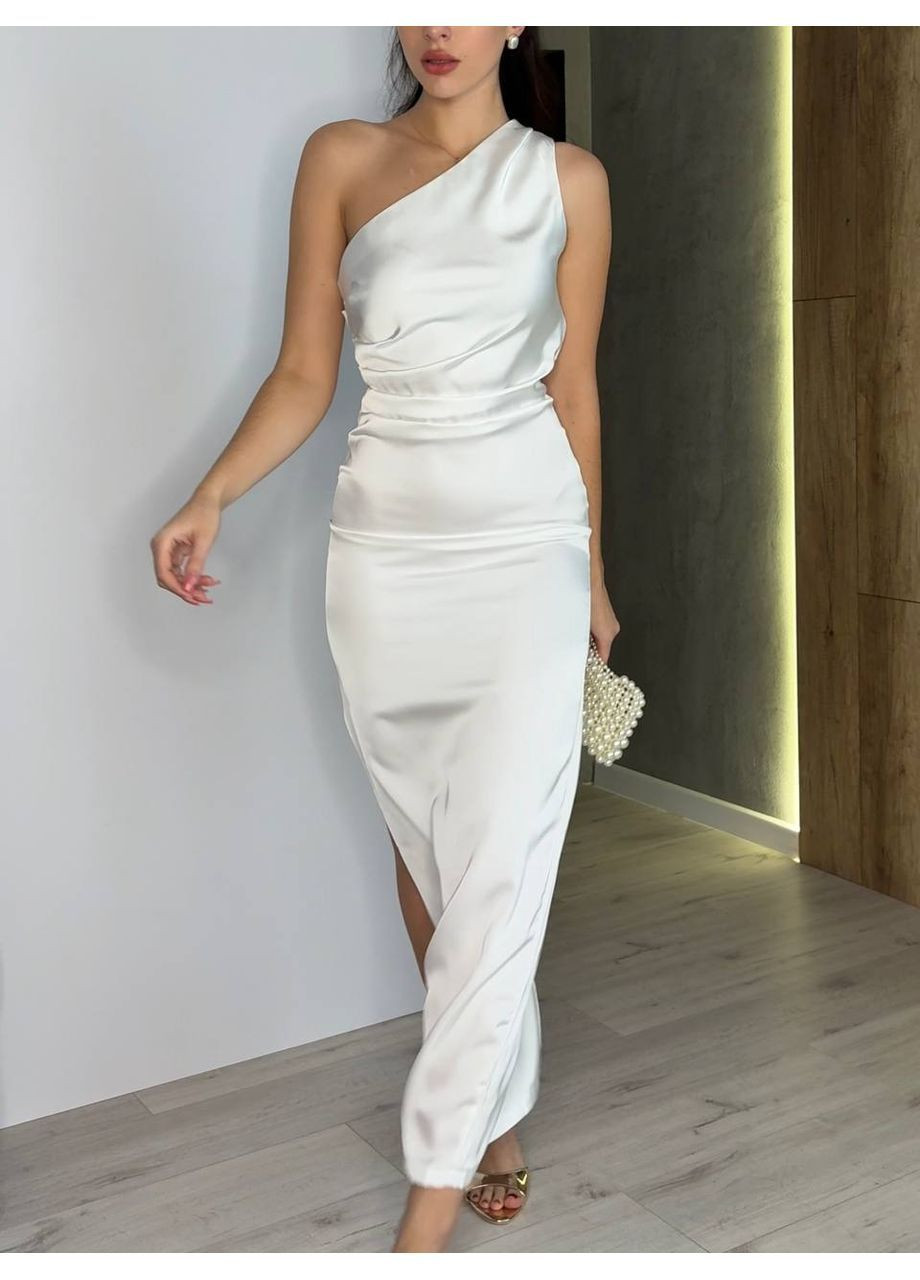 Молочное вечернее платье женское KaraMix однотонное