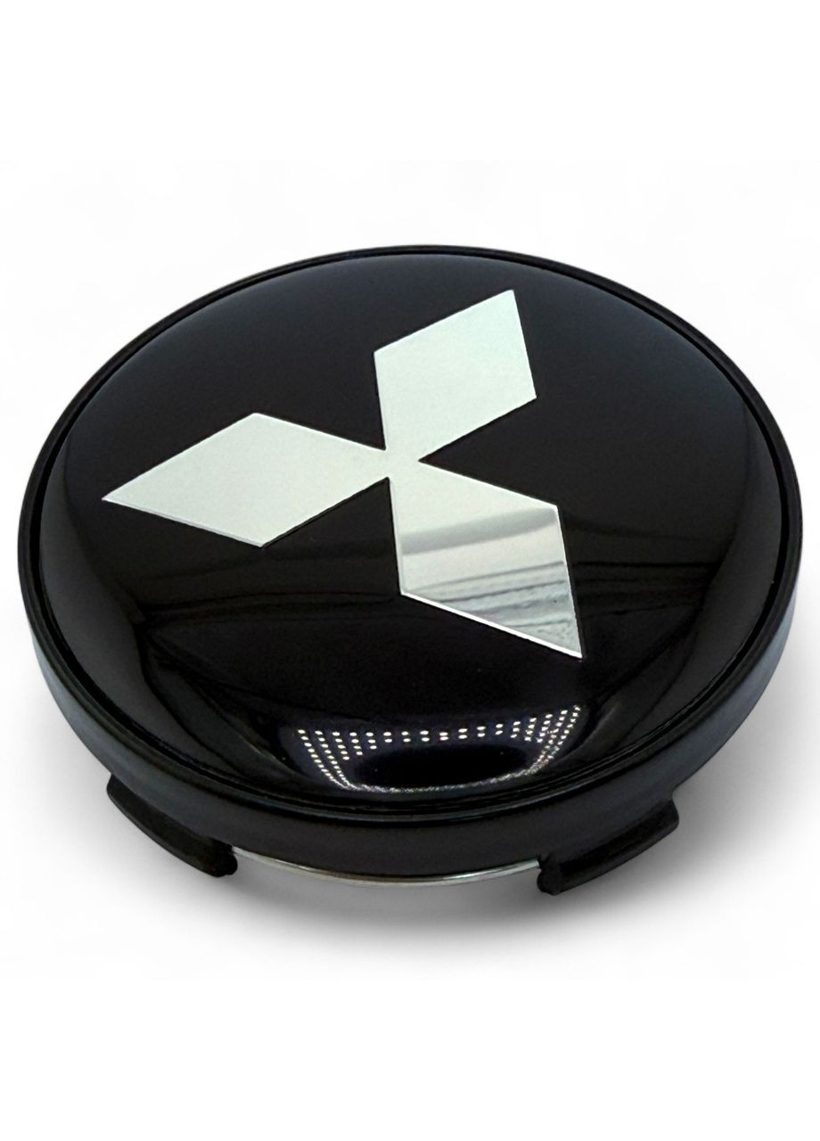 Колпачки в диски Мицубиси заглушки для дисков 60/56 мм Черные с хром логотипом (4 шт.) No Brand (364959055)