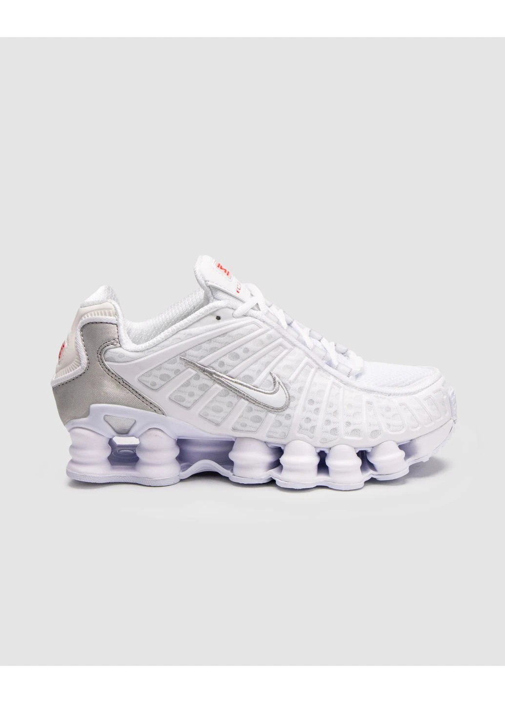 Белые летние кроссовки nike shox tl white/silver найк шокс тл No Brand